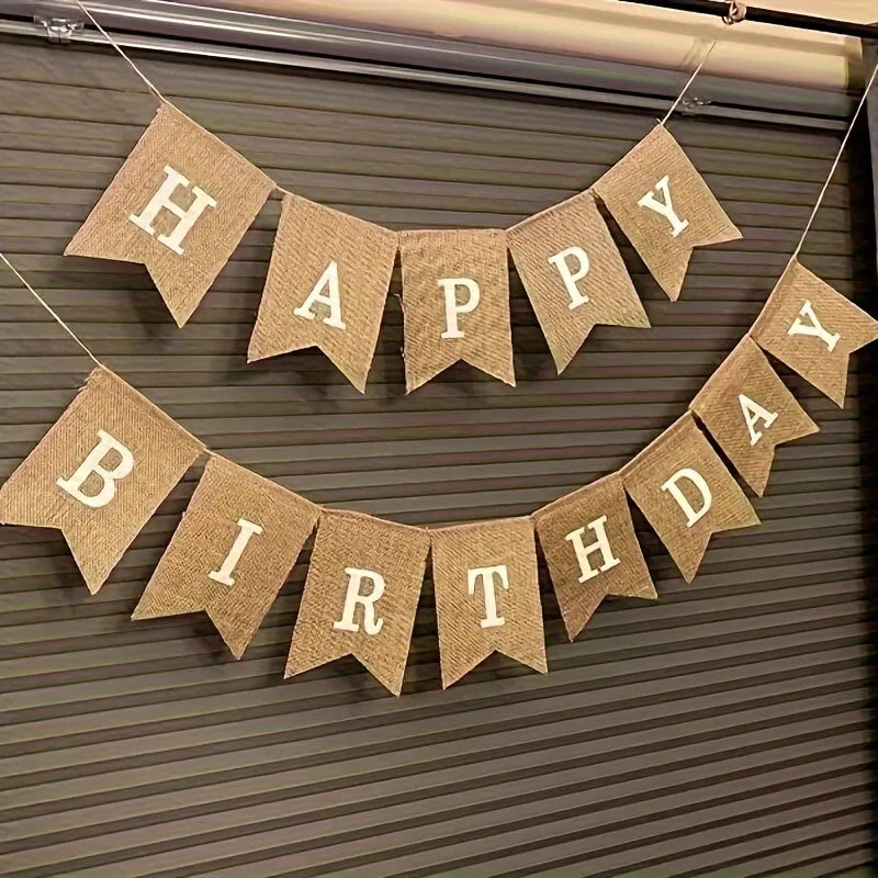 Linen birthday banners are suitable for birthday parties, party decorations, party decorations, and easy installation