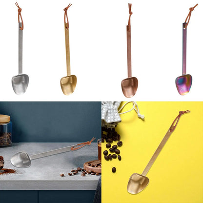 Coffee Bean Spoon Triangular Head Stirring Spoon Measuring Scoop for Baking Ingredients Seasoning Ground Coffee Kitchen Supplies