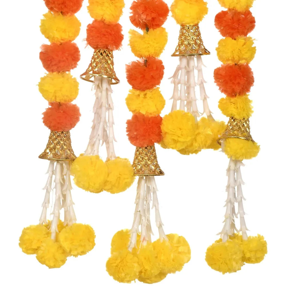 Marigold Flower Garlands 1.5m Artificial Flower Garland Indian DécorPooja Diwali Fiesta Day of The Dead Christmas Events Decor