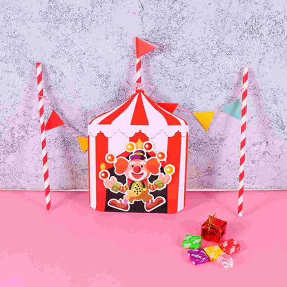 2 Sets of Circus Clown Cake Toppers Picks Cupcake Decor Party Supplies for Birthday Festival