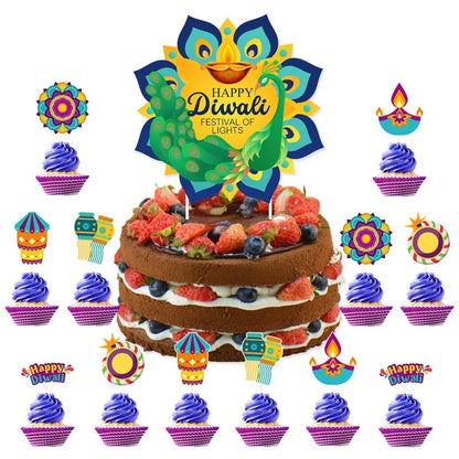 2024 Diwali Theme Party Decoration Banner Cake Insertion Wholesale