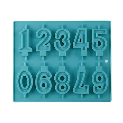 3D Arabic Number Birthday Candle Silicone Mold DIY Making Fondant Cake Chocolate Candy Mould Crafts Party Decorating Tool