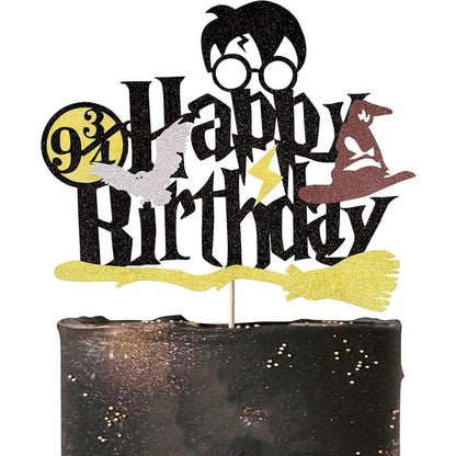 Magic Academy Theme Cake Decoration Cartoon Magician Paper Cupcake Topper for Kids Birthday Party Cake Decoration Supplies