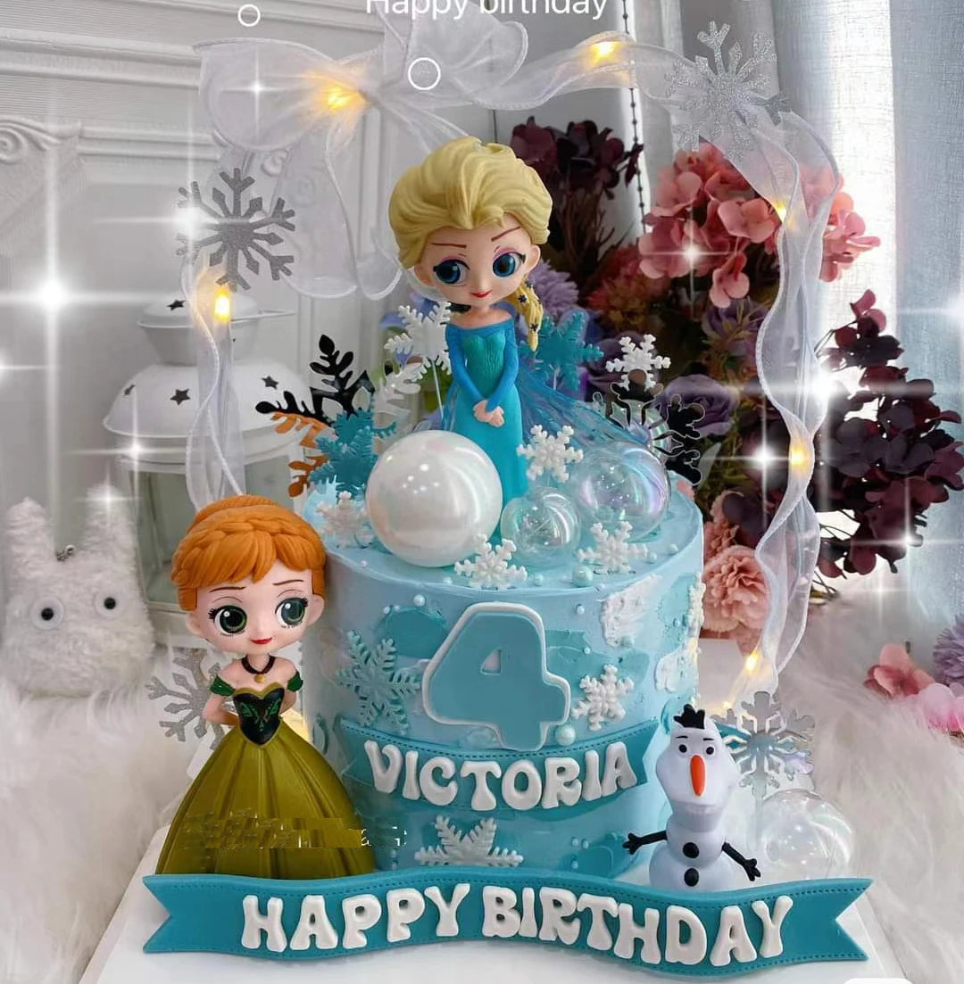 Disney Princess Cake Decoration Elsa Snow White Anna Castle Cake Topper For Girls Baby Shower Birthday Party Cake Decor Supplies