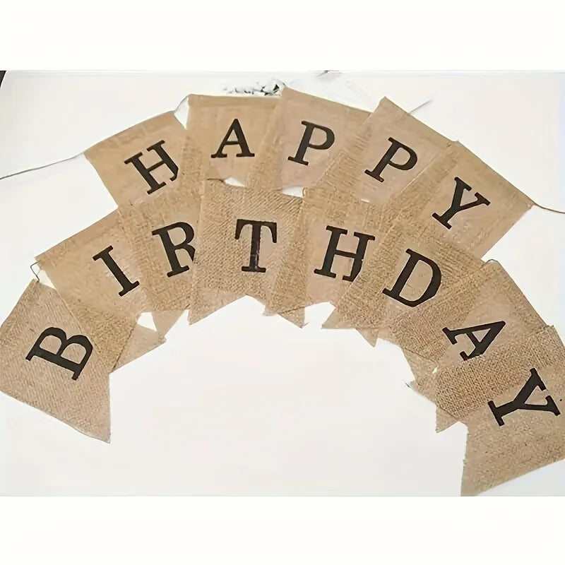 Linen birthday banners are suitable for birthday parties, party decorations, party decorations, and easy installation