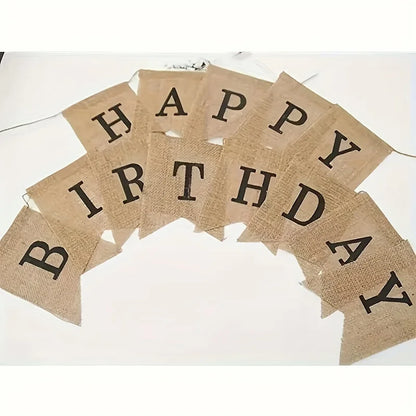 Linen birthday banners are suitable for birthday parties, party decorations, party decorations, and easy installation