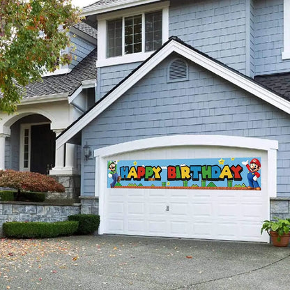 Super Birthday Party Banner | Outdoor and Indoor Garden Sign Banner | Perfect Video Game Theme Party Decoration