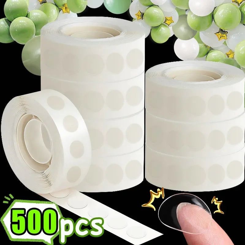 Double-Sided Balloon Glue Dots – Clear Sticky Point Tape for Party Decorations, Arch & Photo Stand