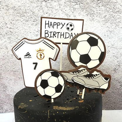 Adorable Basketball Cupcake Topper Happy Birthday Party Supplies Theme Sports Football Cake Decoration Sneakers Pattern Ornament