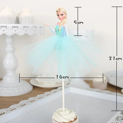 1pcs/Lot Frozen Elsa Anna Princess Cake Cupcake Toppers Cake Flag Girls Birthday Party Decoration Anniversaire Cake Supplies