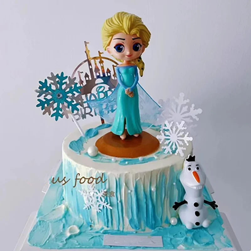 Disney Princess Cake Decoration Elsa Snow White Anna Castle Cake Topper For Girls Baby Shower Birthday Party Cake Decor Supplies