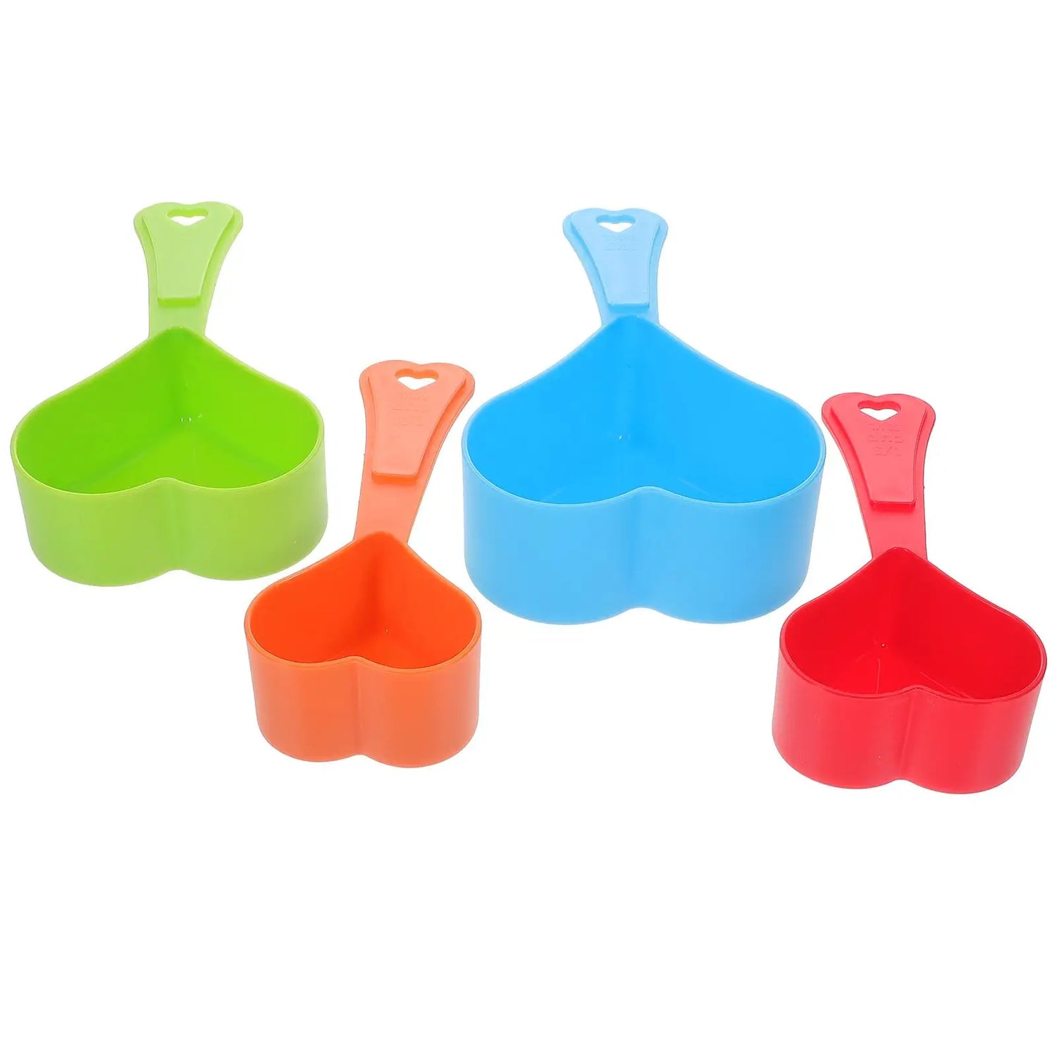 4 Pcs Heart Shaped Measuring Spoon Set for Liquid Ingredients Dry Baking Cooking Coffee Plastic Stackable Kitchenware