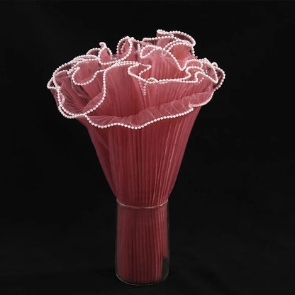 28cmx400cm Flower Wrapping Paper Pearl Wave Yarn Lace Mesh Florist Bouquet Valentine&