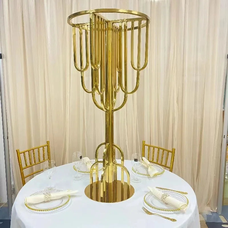 5PCS Backdrops Centerpiece Riser Floral Plate Cake Dessert Rack Gold Luxury Wedding Party Supplies Event Table Decoration Stand