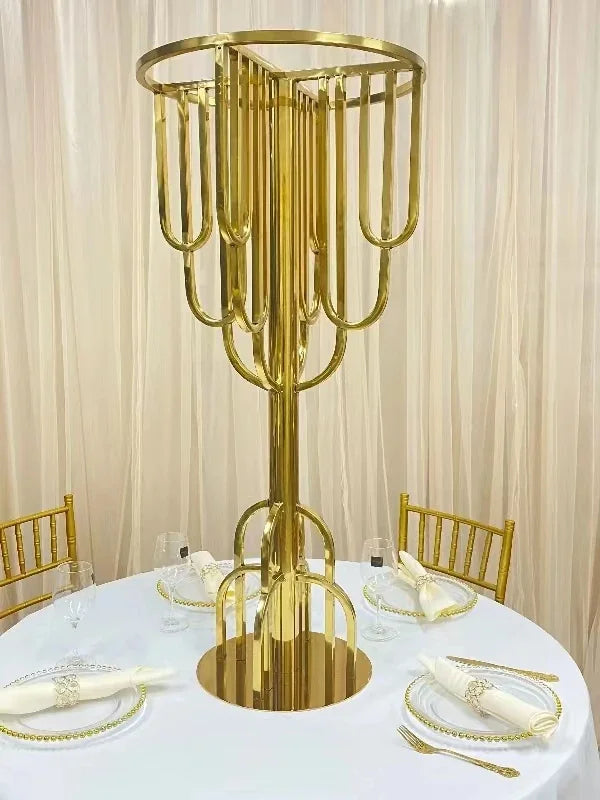 5PCS Backdrops Centerpiece Riser Floral Plate Cake Dessert Rack Gold Luxury Wedding Party Supplies Event Table Decoration Stand