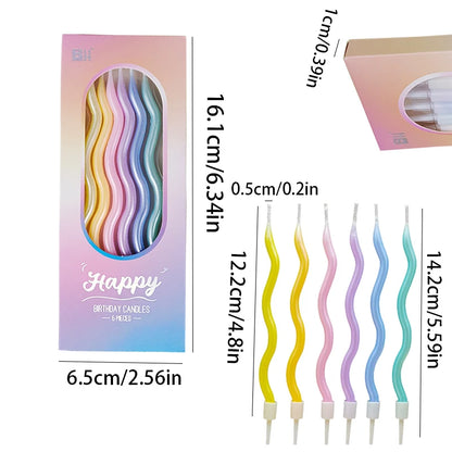 Happy Birthday Curved Candle Birthday Decoration Curved Thread Creative Long Cake Decoration Valentine&