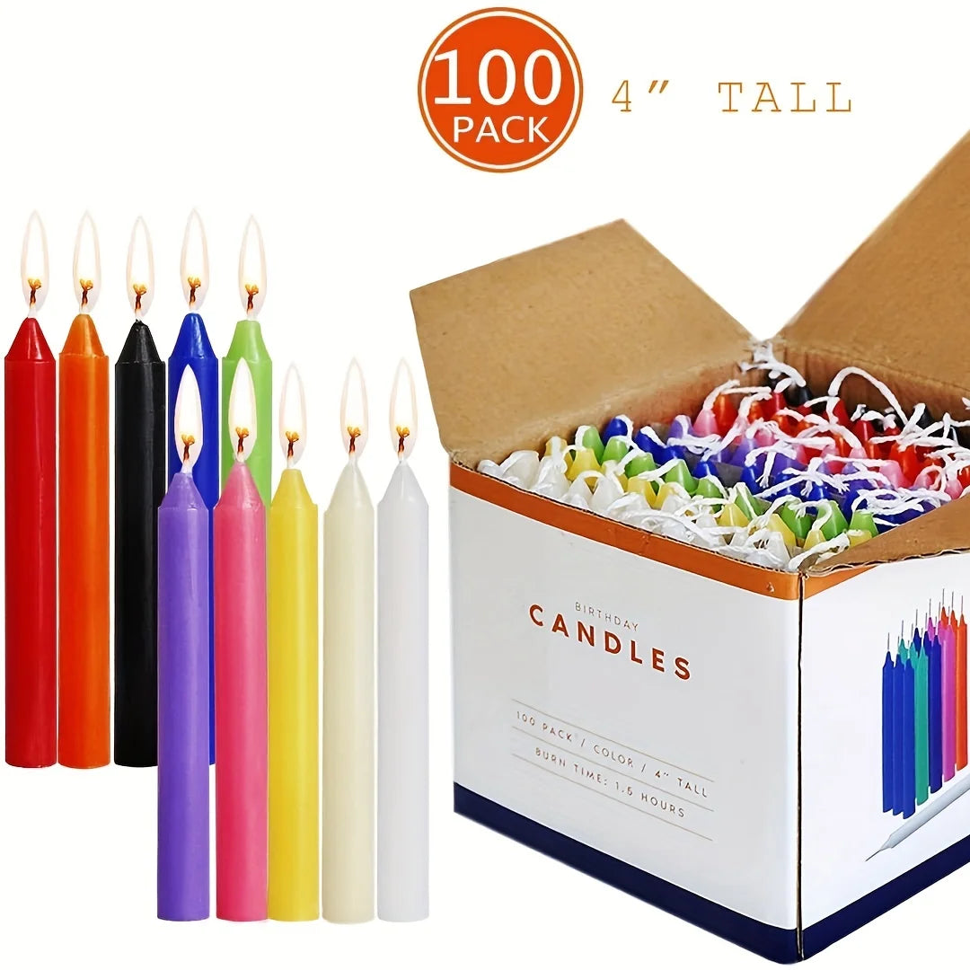 100/60pcs Unscented Assorted Colors Mini Taper Candle, Great For Casting Chimes, Rituals, Spells, Wax Play &amp; More,ChristmasDecor