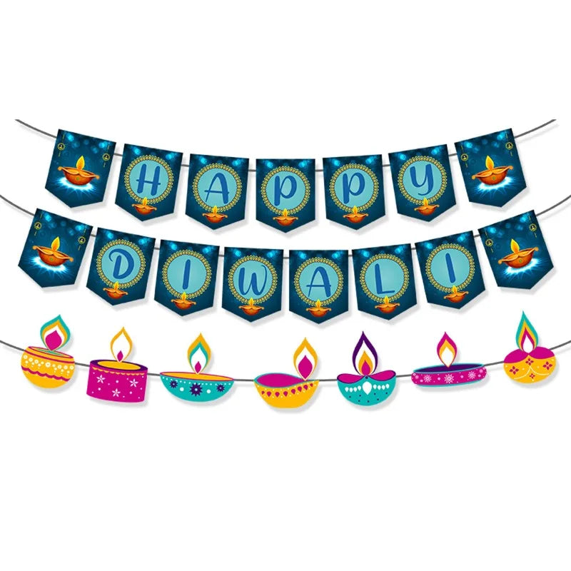 2024 Diwali Theme Party Decoration Banner Cake Insertion Wholesale