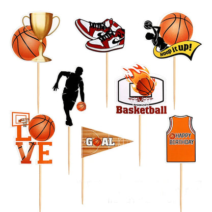 Basketball Cake Topper Football Soccer Happy Birthaday Wedding Love Kids Party Cupcake Toppers Decoration Baking Supplies DIY