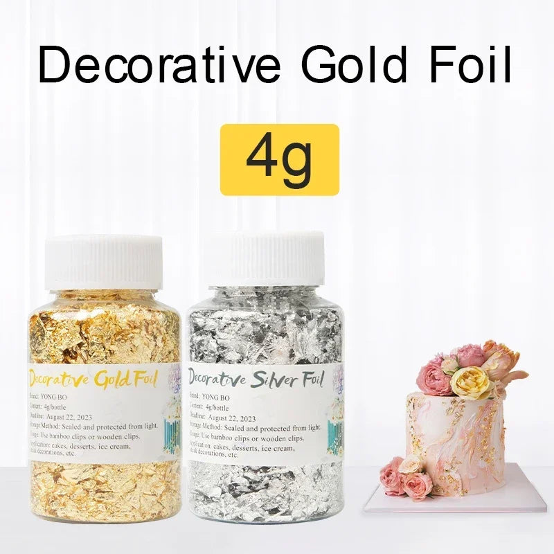 Genuine Gold Leaf Schabin Flakes Gold Cake Decoration DIY Chocolates Decor For Happy Birthday Party Baking Supplies