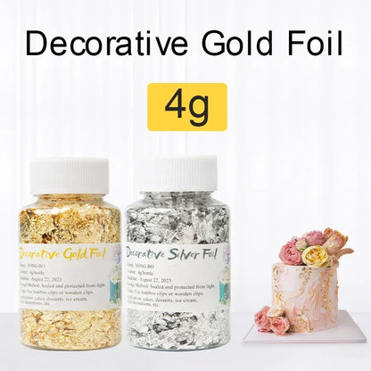 Genuine Gold Leaf Schabin Flakes Gold Cake Decoration DIY Chocolates Decor For Happy Birthday Party Baking Supplies