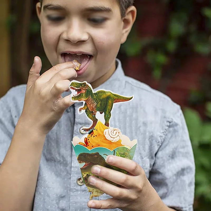 Dinosaur Cupcake Toppers Picks Dino Cake Decorations Boys Kids Dinosaur Themed Birthday Baby Shower Party Jurassic World Party