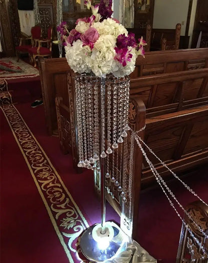 Bulk road lead Sparkling Crystal clear garland chandelier wedding cake stand birthday party supplies decorations for table top