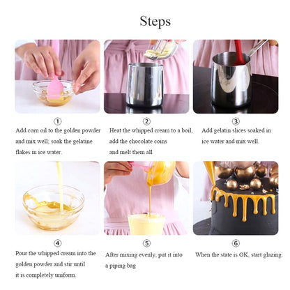 15g Edible Gold Powder Mousse Cake Fondant Macaron Chocolate Glitter Powder Silver Powder Baking Cake Color Decorating Tools