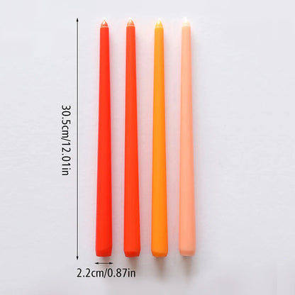 4pcs Gradient Taper Candles – Dripless &amp; Smokeless Long Rod Candles for Home Decor &amp; Events