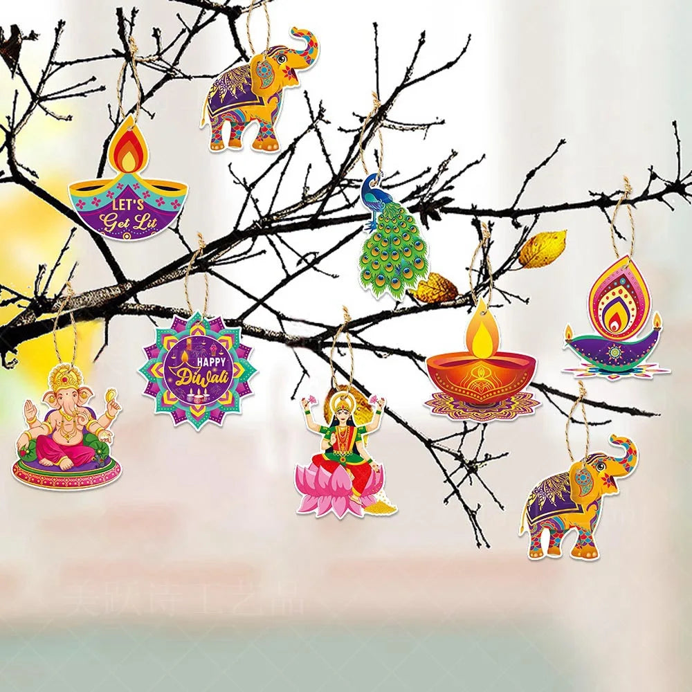 1set Diwali Pendant DIY Personal Farm Diwali Decorations For Home 2023 Happy New YearTree Hanging Ornament New Year 2024