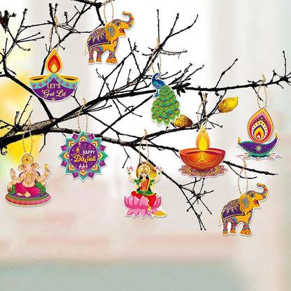 1set Diwali Pendant DIY Personal Farm Diwali Decorations For Home 2023 Happy New YearTree Hanging Ornament New Year 2024