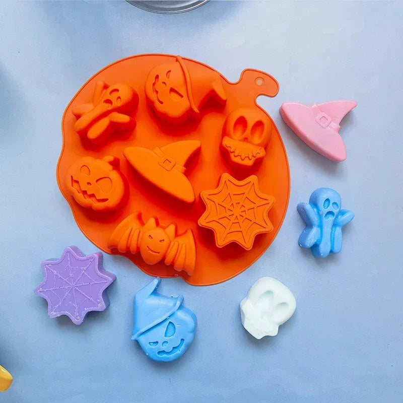 Halloween Baking Mold 3D Pumpkin Bat Skull DIY Model Chocolate Candy Jelly Biscuit Cake Mould Tool Cookie Cutter Reusable Party