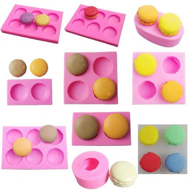 3D Silicone Mold Macaron Shape DIY Soap Chocolate Molds Fondant Candy Mould 3D Macaron Silicone Mold Cake Decorating Baking Tool