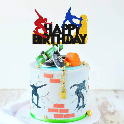 Cricket Basketball Cake Topper Football Soccer Rugby Happy Birthaday Kid Party Cupcake Toppers Decoration Baking Supplies DIY