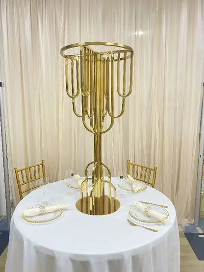 5PCS Backdrops Centerpiece Riser Floral Plate Cake Dessert Rack Gold Luxury Wedding Party Supplies Event Table Decoration Stand