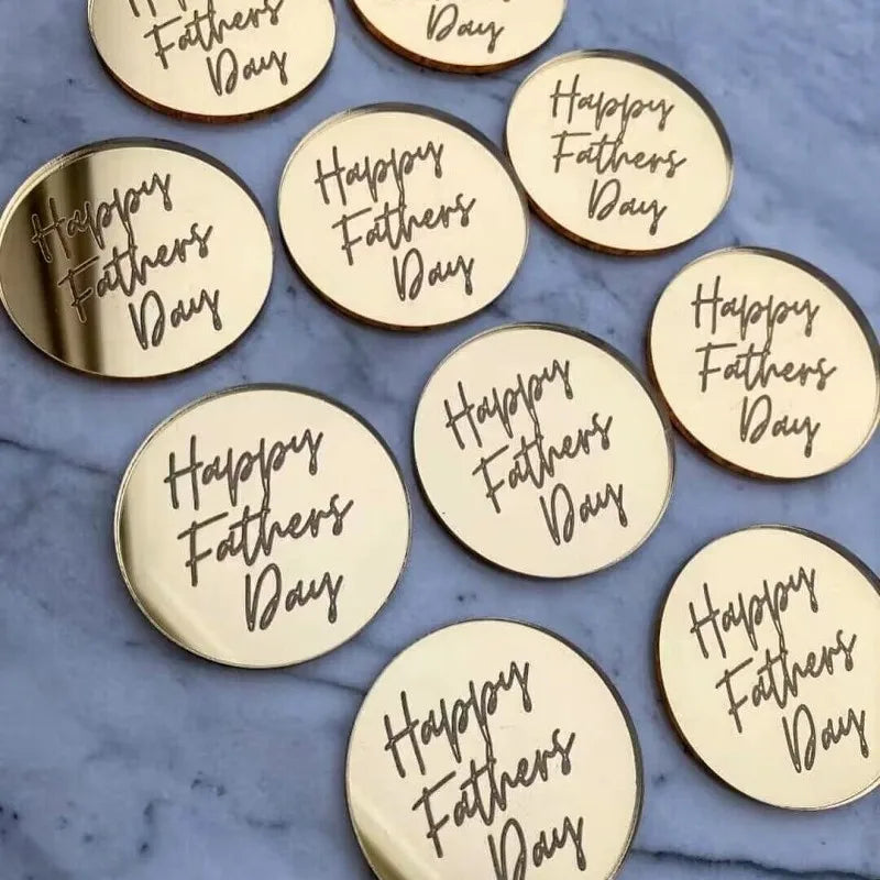 10/5pcs Acrylic Best Father Ever Happy Father`s Day Cake Toppers for Father`s Day Baking Cake Decor Happy Birthday Decoration