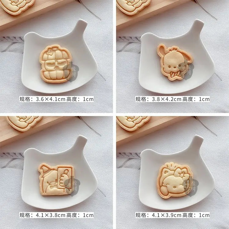 Halloween Sanrios Anime Kawaii Cookie Mold Cute Ghost Hellokittys Cinamolol Parent Child DIY Family Cartoon Baking Mold Gifts