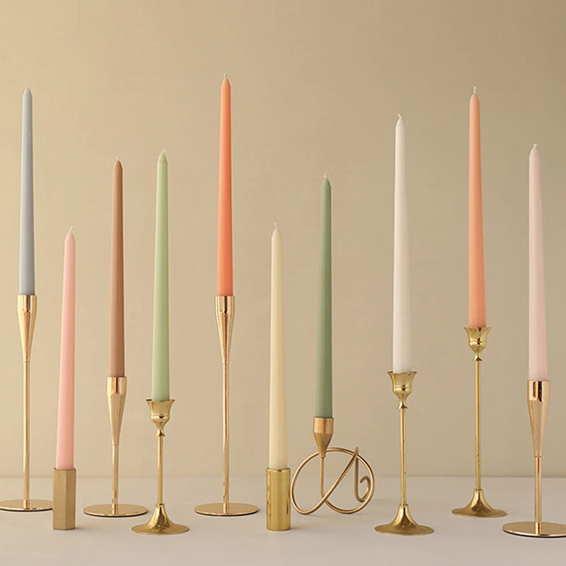4pcs Gradient Taper Candles – Dripless &amp; Smokeless Long Rod Candles for Home Decor &amp; Events