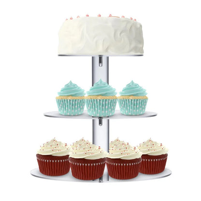 Cake Stand 3 Tier Cupcake Holder Clear Acrylic Birthday Wedding Party Dessert Decoration Tools Snack Baking Display Supplies