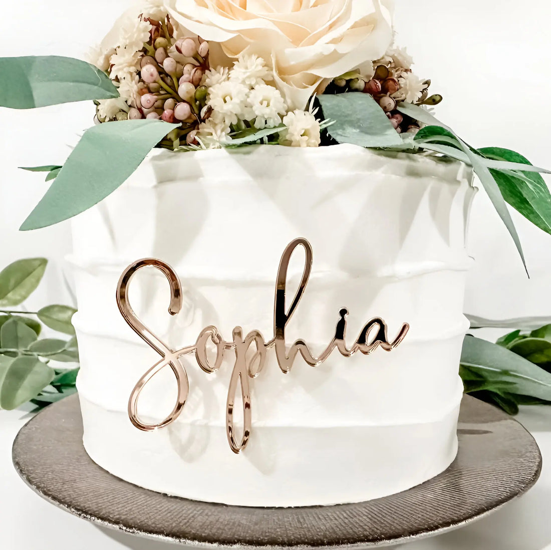 Custom Acrylic Name Cake Topper – Personalized Wedding & Birthday Cake Decoration