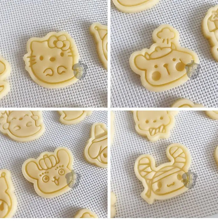 Halloween Sanrios Anime Kawaii Cookie Mold Cute Ghost Hellokittys Cinamolol Parent Child DIY Family Cartoon Baking Mold Gifts