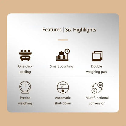 E5BE Dual Platform digital Kitchen &amp; Scale Tare Clear Backlight Dispaly for Smart Counting for Food Ingredients Baking