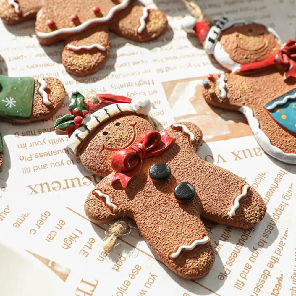 Resin Christmas Ornaments Festive Tree Ornaments Adorable Christmas Resin Gingerbread Man Ornament Festive Xmas Tree Decoration