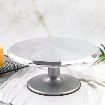 Aluminium Alloy Revolving Cake Stand 12 Inch Rotating Cake Turntable For Cake, Cupcake Decorating Supplies Bake Tool