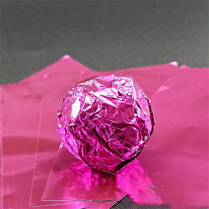 100pcs 8x8cm Aluminum Foil Wrapping Sheets – DIY Food Packaging for Chocolate &amp; Candy