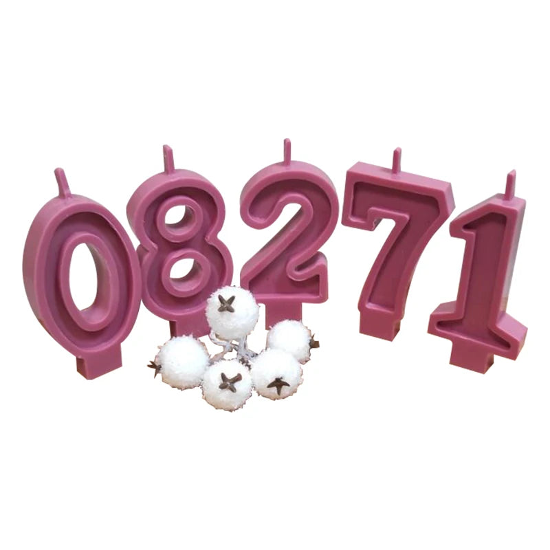 3D Arabic Number Birthday Candle Silicone Mold DIY Making Fondant Cake Chocolate Candy Mould Crafts Party Decorating Tool
