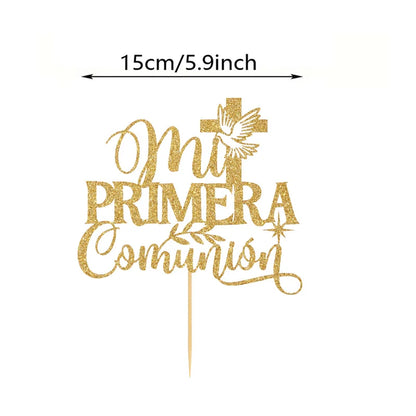 1PC My first communion cake topper in Spanish,used for God&