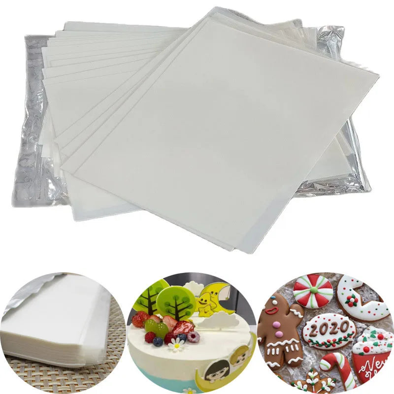 25pcs A4 Cake Glutinous Rice Paper Starry Sky Lollipop Pattern Printed Paper Children&