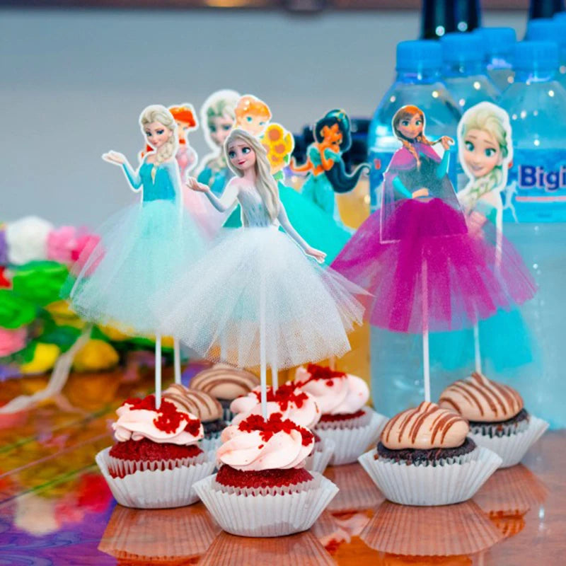 1/2/5/10Pcs Princess Cake Decoration Frozen Elsa Anna Princess Cupcake Toppers Baby Shower Birthday Supplies Party Cake Decorate