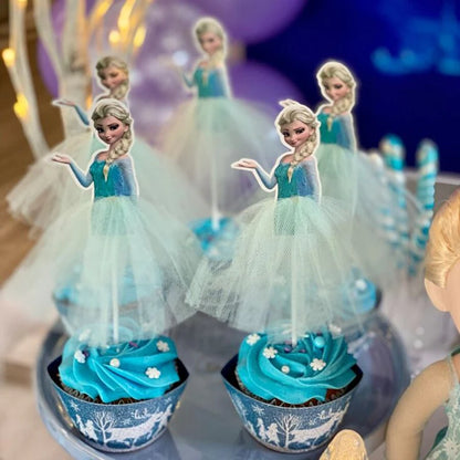 Disney Princess Cake Decoration Frozen Elsa Anna Princess Cake Cupcake Toppers Baby Shower Birthday Supplies Party Cake Decor